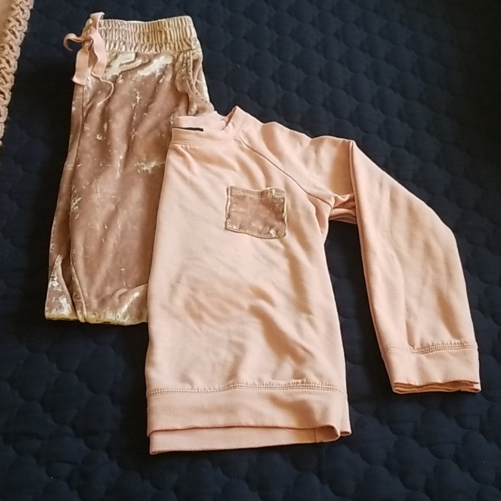Light pink velvet pajama set